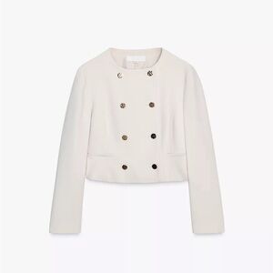 New Zara short double-breasted blazer in ecru- medium